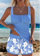Rotita Tankini-Set mit Bauchbedeckung staubblauem Blumenmuster