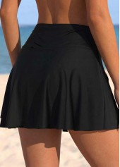 ROTITA Wide Waistband Black High Waisted Swim Skirt
