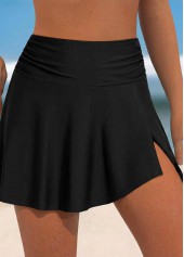 ROTITA Wide Waistband Black High Waisted Swim Skirt