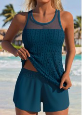Rotita Tankini-Set in Pfauenblau mit Bauchbedeckung und mittelhohem Bund