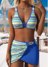 Rotita Bikini-Set zum Überziehen blau gestreift mittelhoch geschnitten