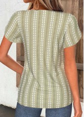 Sage Green tops,Plain Color tops,ROTITA Tummy Coverage Sage Green Split Neck T Shirt