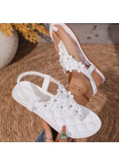 White shoes,Plain Color shoes,White Faux Leather Falt Toe Post Sandals