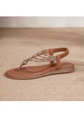 Dark Coffee shoes,Plain Color shoes,Dark Coffee Color Toe Post Falt