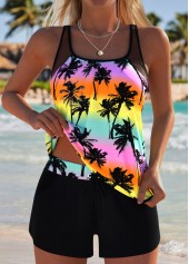 Ensemble tankini noir Rotita grande taille taille mi-haute couvrant le ventre