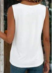 White tops,Plain Color tops,ROTITA Tuck Stitch Black Square Neck Sleeveless Tank Top