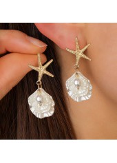 Ohrringe mit goldfarbenen Muschelperlen