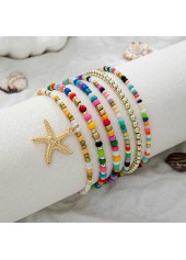 Multi Color jewelry,Multi Color Polyresin Detail Starfish Anklets