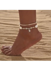 bracelets de cheville en perles de rocaille couleur coquillage