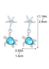 Neon Blue jewelry,Animal Print jewelry,Turtle Neon Blue Starfish Alloy Earrings