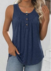 Rotita Tanktop mit Bauchbedeckung marineblau ärmellos Rundhalsausschnitt