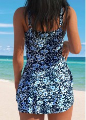 Blue swimwear,Ditsy Floral swimwear,ROTITA Blue Tummy Coverage Ditsy Floral Print One Piece Swimwear