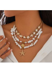 Collier en alliage de coquillage beige