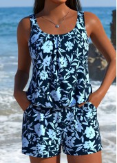maillot de bain une pièce Rotita bleu poussiéreux couvrant le ventre