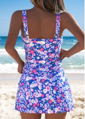 Royal Blue swimwear,Tribal swimwear,ROTITA Royal Blue Tummy Coverage Tribal Print Tankini Set