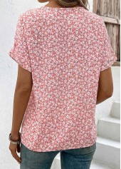 Pink tops,Ditsy Floral tops,ROTITA Tummy Coverage Ditsy Floral Print Pink T Shirt