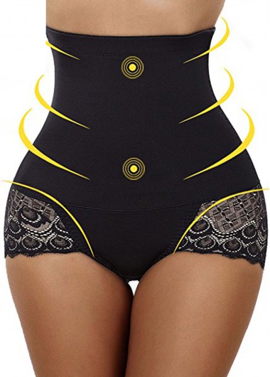 Black intimates,Other intimates,Black Lace Panel High Waisted Shapewear
