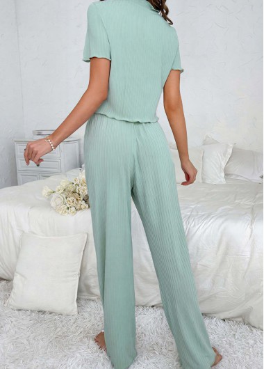 Mint Green loungewear,Plain Color loungewear,Mint Green V Neck Lounge Top and Pants
