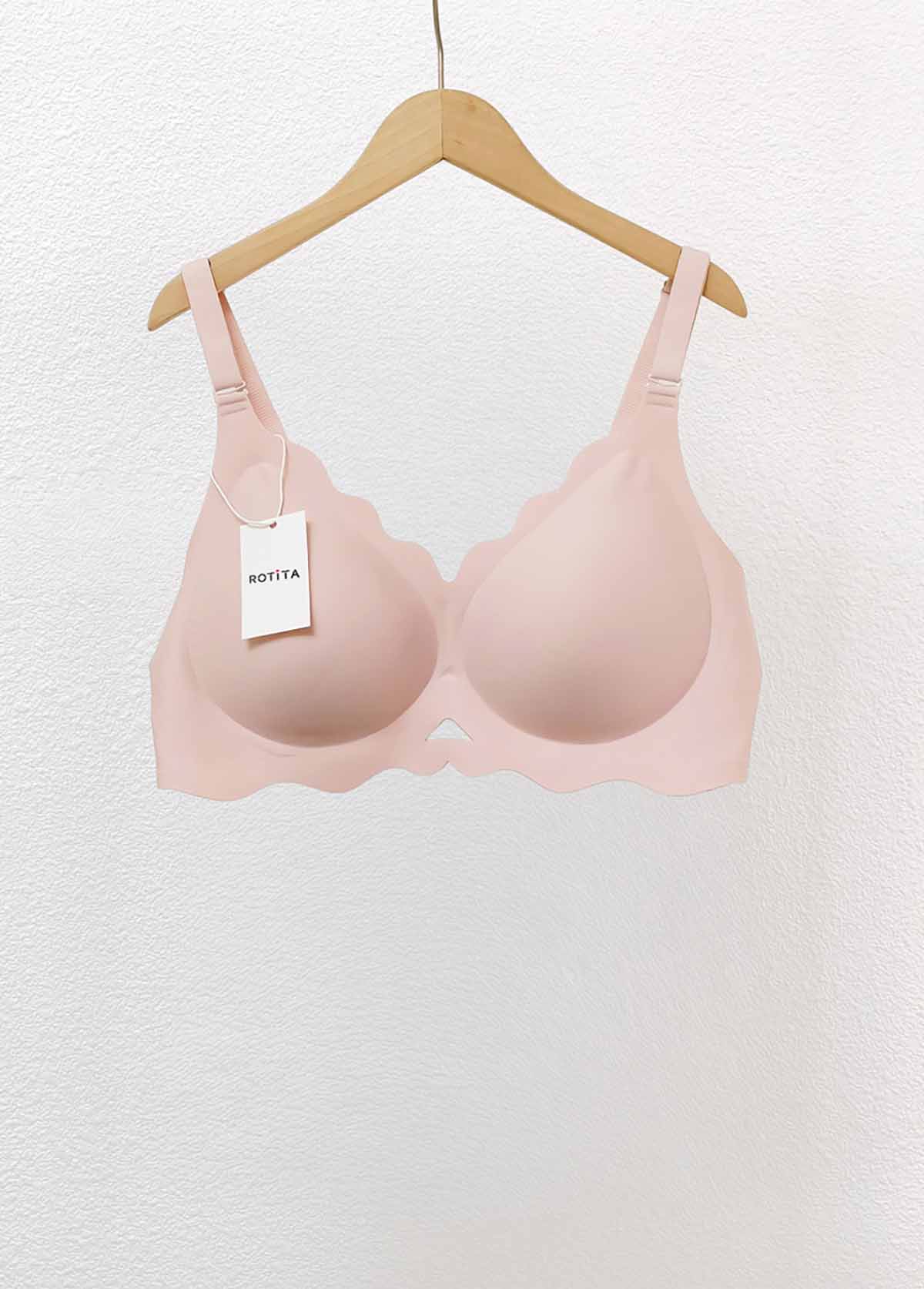 Light Pink intimates,Light Pink V Neck Detail Bra