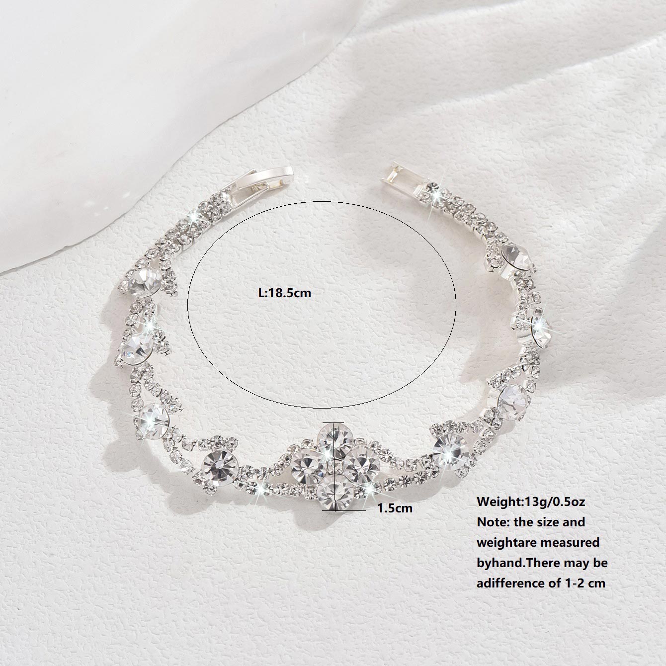 Silver jewelry,Geometric jewelry,Silver Copper Diamond Sparkling Design Bracelet
