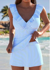 Rotita – Blau gestreiftes Tankini-Set mit hoher Taille