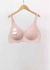 Light Pink intimates,Light Pink V Neck Detail Bra