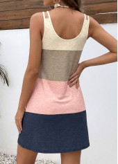 Multi Color dresses,Geometric dresses,Everyday dresses,Casual dresses,ROTITA Multi Color Geometric Print Tummy Coverage Short Strappy Dress