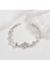 Silver jewelry,Geometric jewelry,Silver Copper Diamond Sparkling Design Bracelet