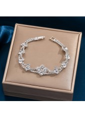 Silver jewelry,Geometric jewelry,Silver Copper Diamond Sparkling Design Bracelet