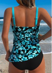 ROTITA Black Tummy Coverage Floral Print Tankini Top-No Bottom