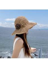 chapeau à larges bords couleur camel foncé