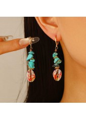 Mint Green Shell Alloy Detail Earrings