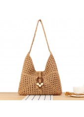Magnetische Schultertasche in Dunkelkamelfarbe