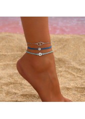 bracelets de cheville en fer de couleur bleu néon