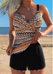 Rotita Tankini-Set mit mehrfarbigem Ethno-Print und mittelhohem Bund