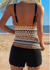 Multi Color swimwear,Tribal swimwear,ROTITA Multi Color Tribal Print Mid Waisted Tankini Set