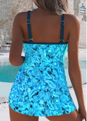 Cyan swimwear,Paisley swimwear,ROTITA Cyan Fake 2in1 Paisley Print One Piece Swimdress