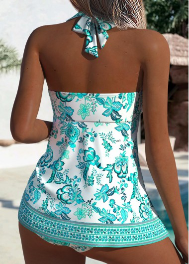 Mint Green swimwear,Plants swimwear,Floral swimwear,ROTITA Mint Green Fake 2in1 One Piece Swimdress