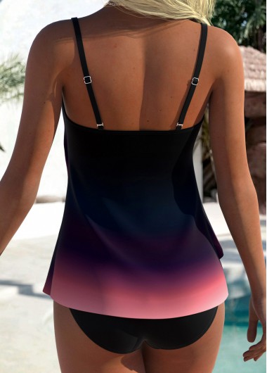 Multi Color swimwear,Ombre swimwear,ROTITA Multi Color Layered Ombre Tankini Top