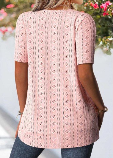 Pink tops,Floral tops,Plants tops,ROTITA Floral Print Pink Fake Two Piece Twinset