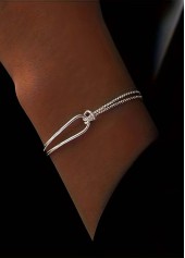 Silver jewelry,Silver Color Iron Twist Detail Bracelet