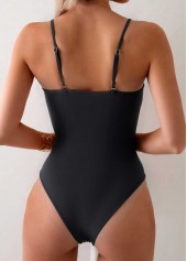 Black swimwear,Plain Color swimwear,Black Wrap Ruched One Piece Swimwear