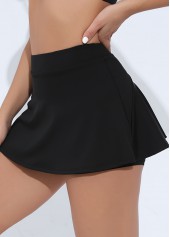 pantalon-jupe taille haute extensible noire
