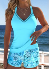 Rotita Tankini-Set mit Bauchbedeckung und blauem Meeresmotiv