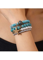 mintgrünes Seestern-Perlenarmband-Set