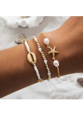 Muschelbeige Seestern-Armbänder aus Legierungsperlen