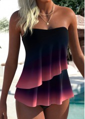 haut de tankini ombré superposé multicolore Rotita-Pas de fond