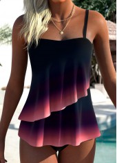 haut de tankini ombré superposé multicolore Rotita-Pas de fond