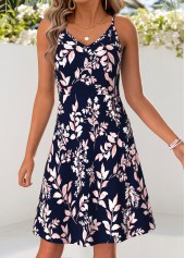 Pink dresses,Navy dresses,Plants dresses,Everyday dresses,Casual dresses,ROTITA Pink Leaf Print Tummy Coverage Dress and Cardigan