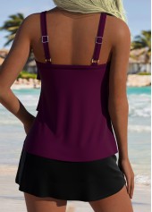 haut de tankini Rotita violet foncé rougeâtre à col en forme de cœur-Pas de fond
